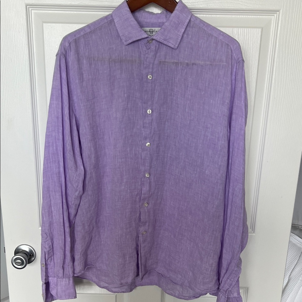 Casual Lavender Button-Down Shirt for Men